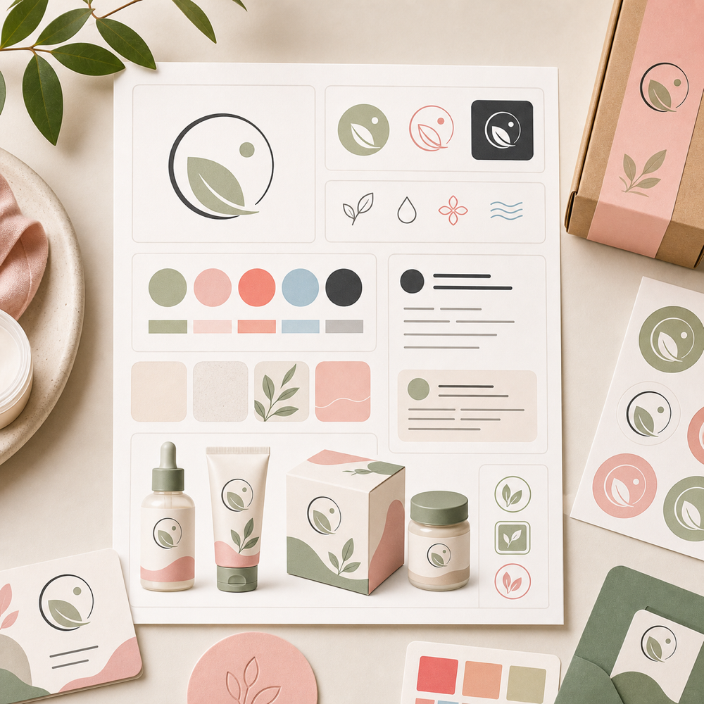 ตัวอย่าง brand guideline board จาก prompt