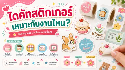 ไดคัทสติกเกอร์หลายรูปทรงสำหรับสินค้าและโลโก้แบรนด์