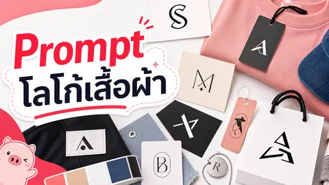 Prompt ออกแบบโลโก้แบรนด์เสื้อผ้าพร้อมภาพตัวอย่าง