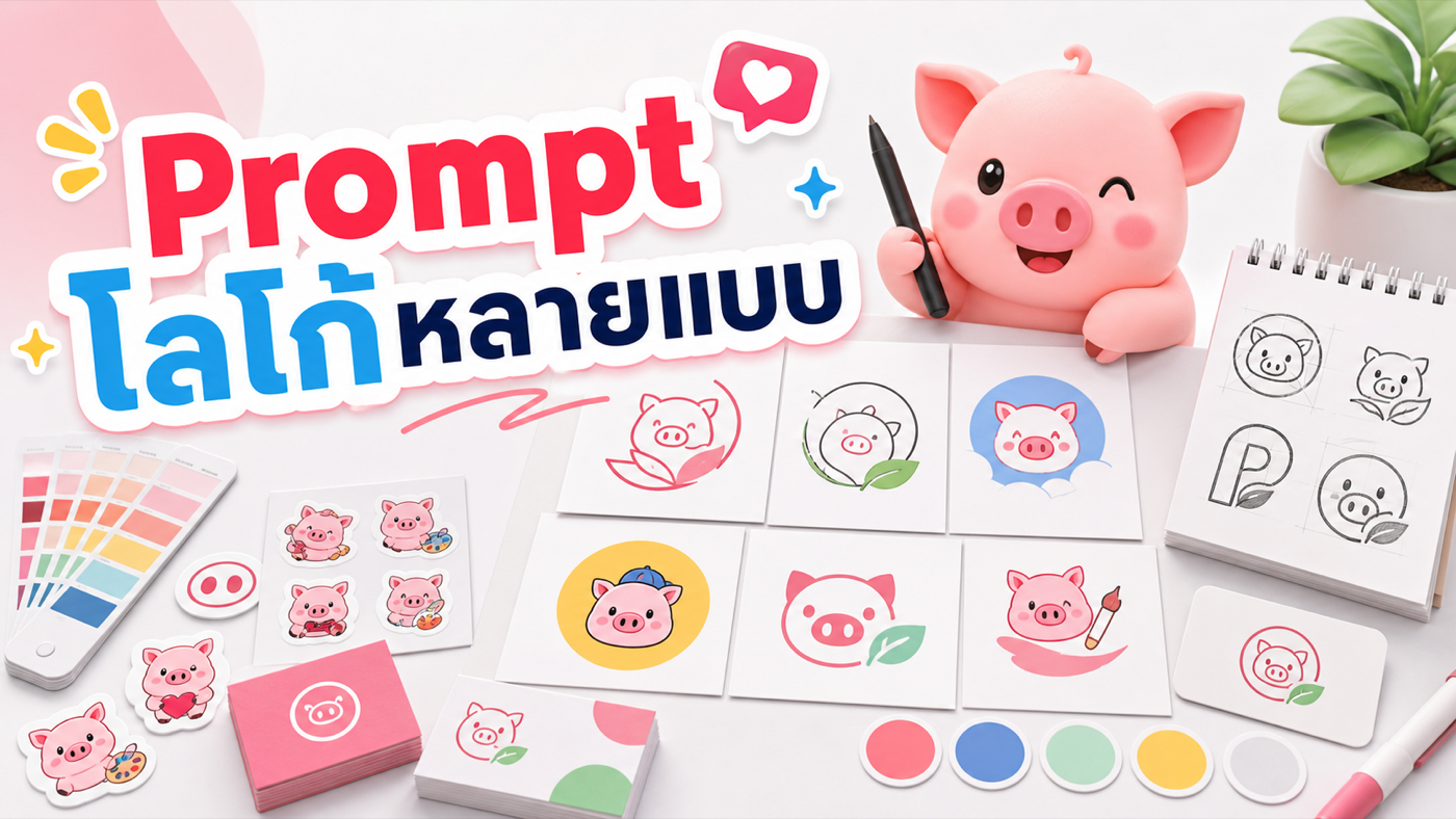 ภาพประกอบบทความ prompt ออกแบบโลโก้หลายแบบสำหรับเริ่มทำแบรนด์