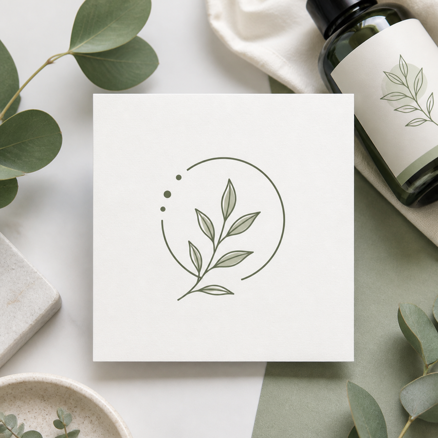 ตัวอย่างโลโก้มินิมอล botanical จาก prompt