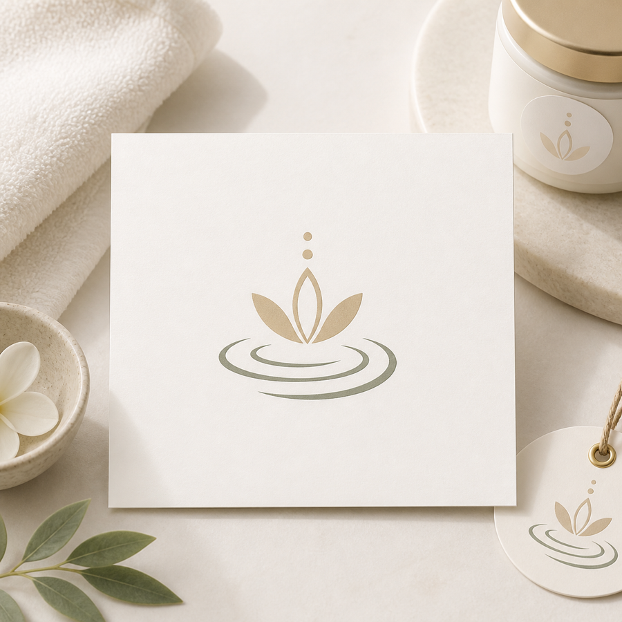 ตัวอย่างโลโก้มินิมอล luxury spa จาก prompt
