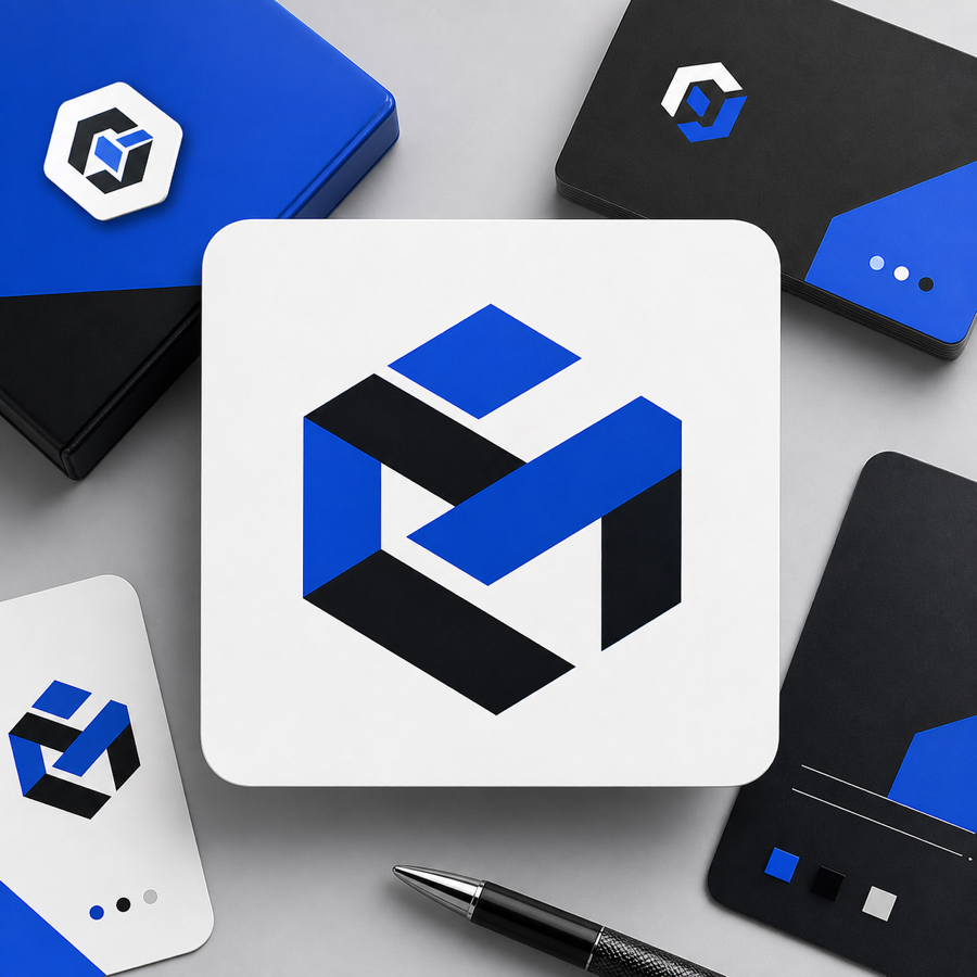 ตัวอย่างโลโก้ geometric lettermark จาก prompt