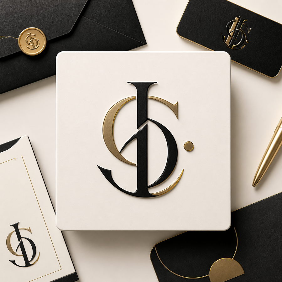 ตัวอย่างโลโก้ monogram luxury serif จาก prompt