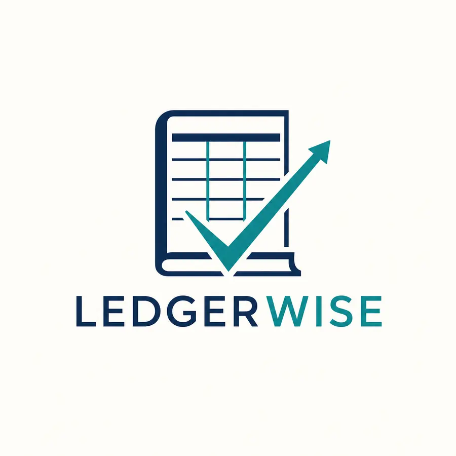 ตัวอย่างโลโก้สมมติสำนักงานบัญชี LEDGERWISE