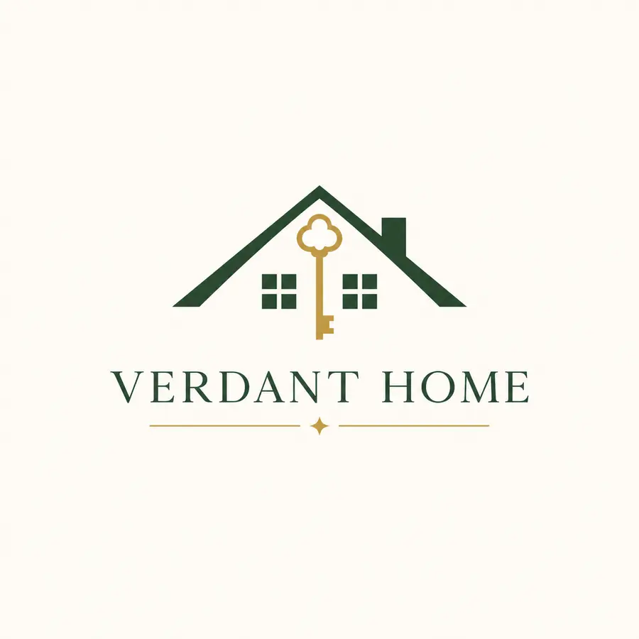 ตัวอย่างโลโก้สมมติอสังหาริมทรัพย์ VERDANT HOME