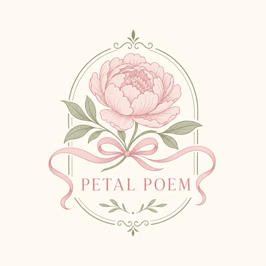 ตัวอย่างโลโก้สมมติร้านดอกไม้ PETAL POEM