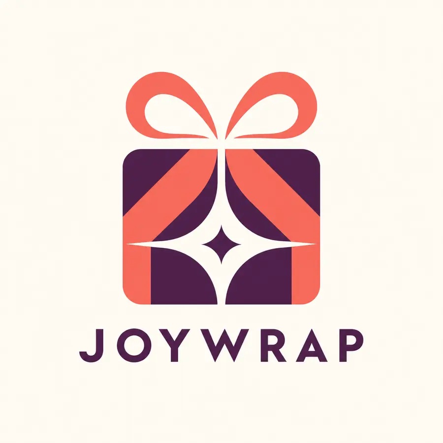 ตัวอย่างโลโก้สมมติร้านของขวัญ JOYWRAP