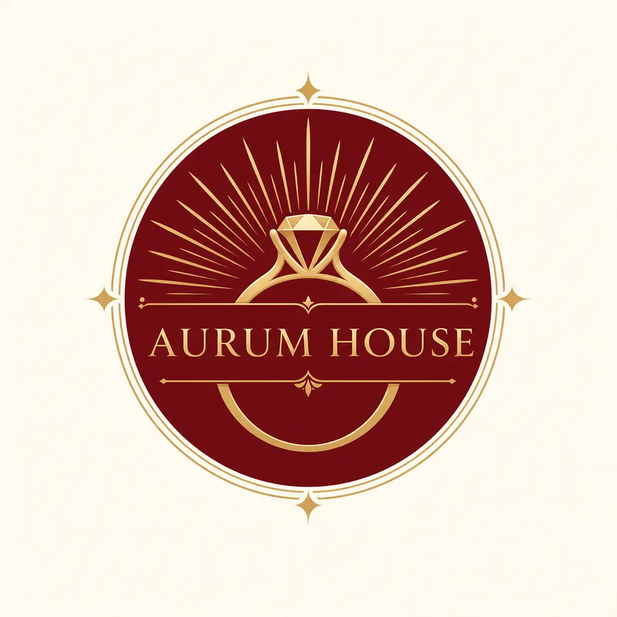 ตัวอย่างโลโก้สมมติร้านทอง AURUM HOUSE