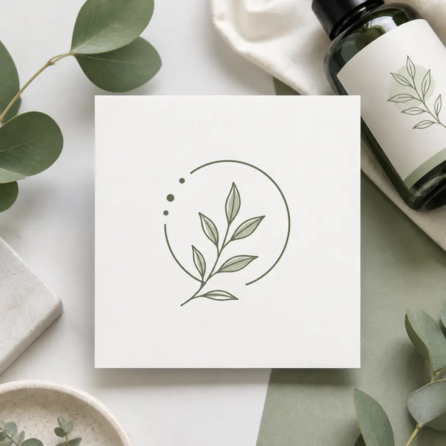 ตัวอย่างโลโก้มินิมอล botanical จาก prompt
