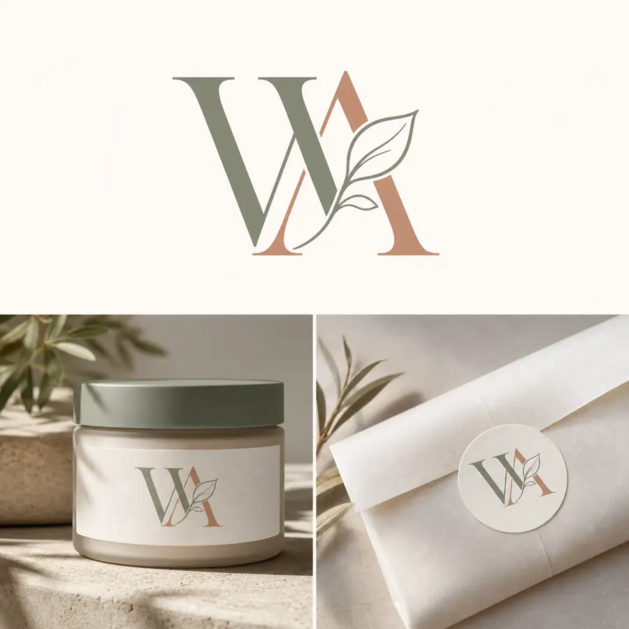 ตัวอย่างโลโก้ botanical monogram จาก prompt