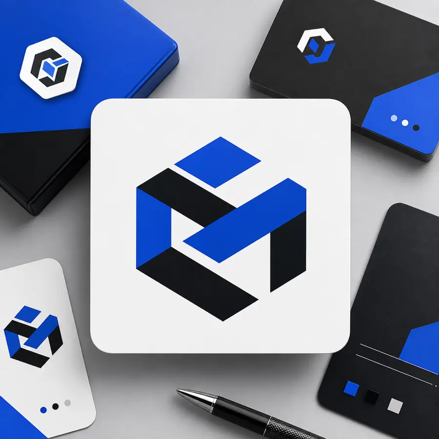 ตัวอย่างโลโก้ geometric lettermark จาก prompt
