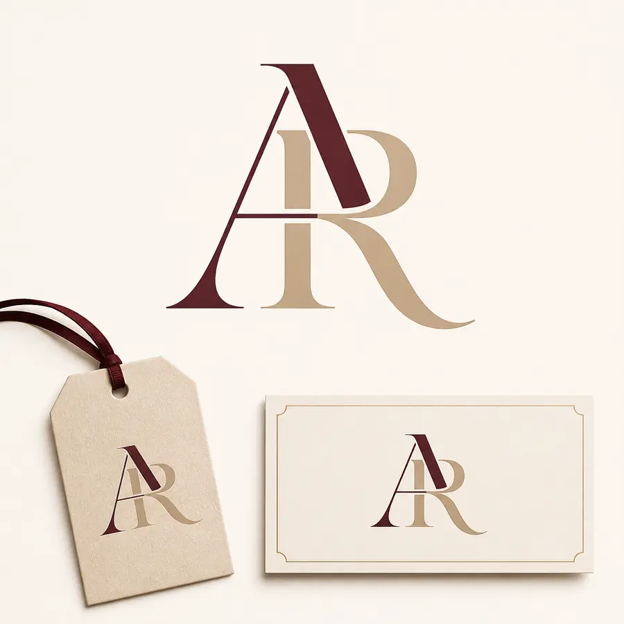 ตัวอย่างโลโก้ monogram ตัวอักษรสองตัวแบบ interlocking จาก prompt