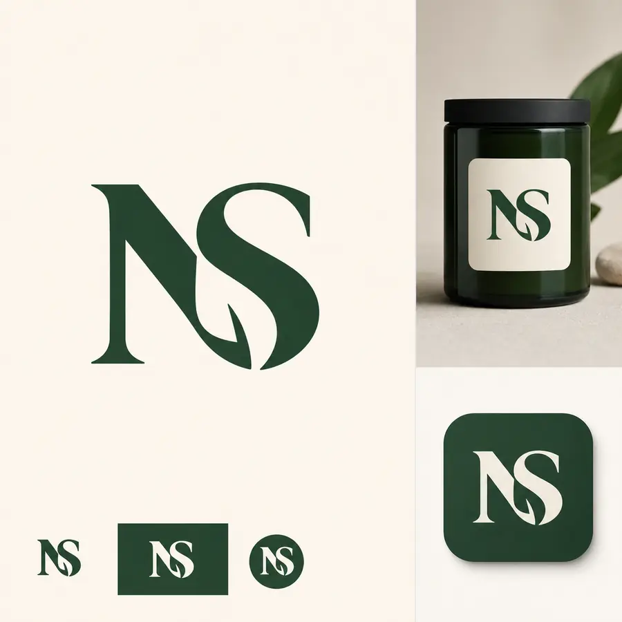 ตัวอย่างโลโก้ monogram แบบ negative space จาก prompt