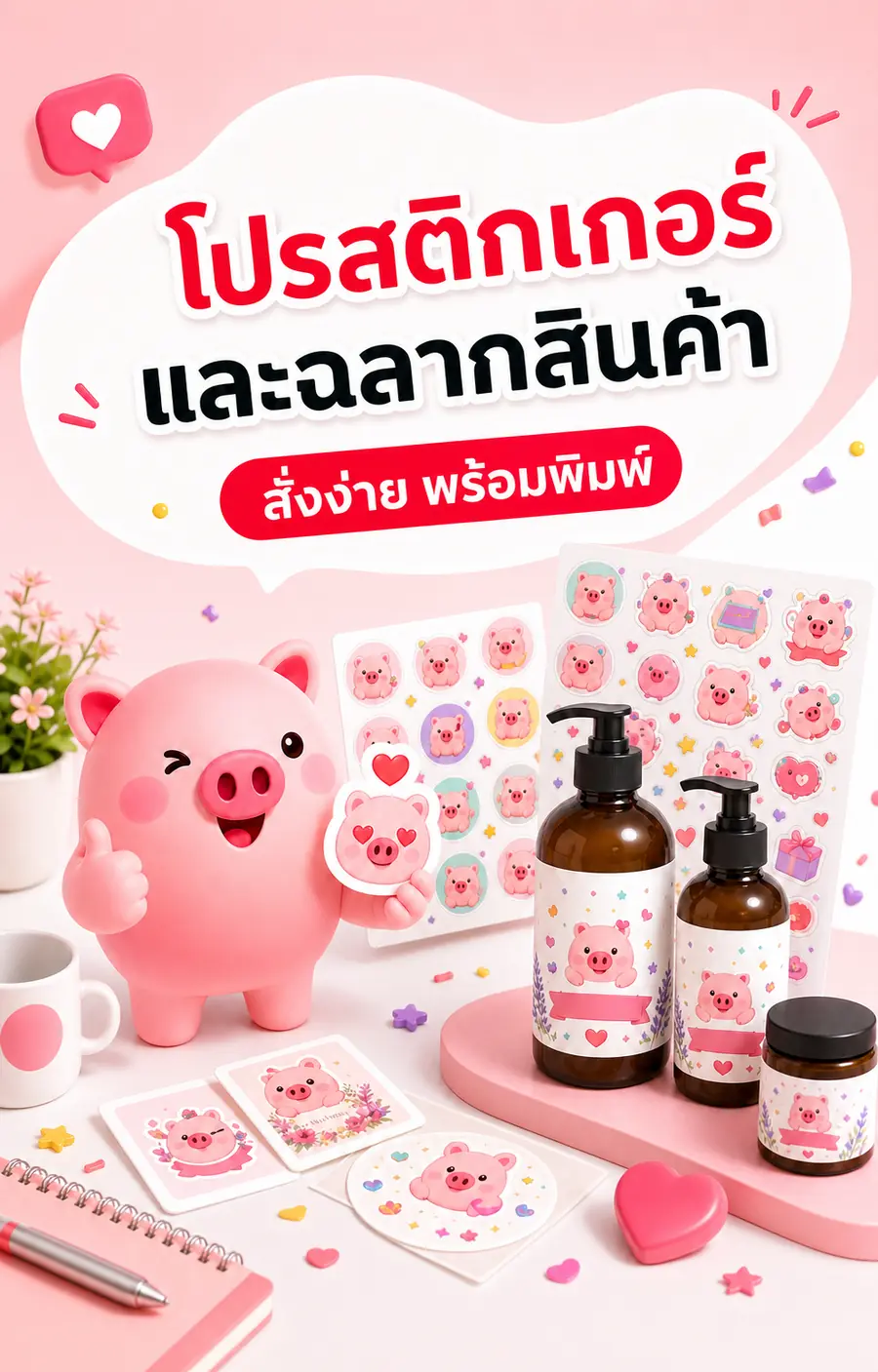 ตัวอย่างโปสเตอร์โปรโมชันสติกเกอร์และฉลากสินค้าอัตราส่วน 4 ต่อ 5 สำหรับฟีดมือถือ