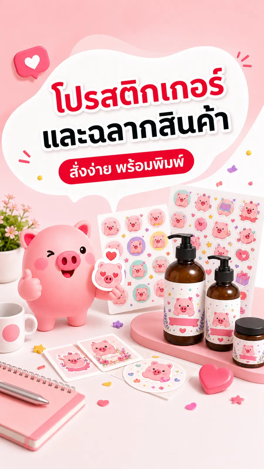 ตัวอย่างโปสเตอร์โปรโมชันสติกเกอร์และฉลากสินค้าอัตราส่วน 9 ต่อ 16 สำหรับ Story และ Reels