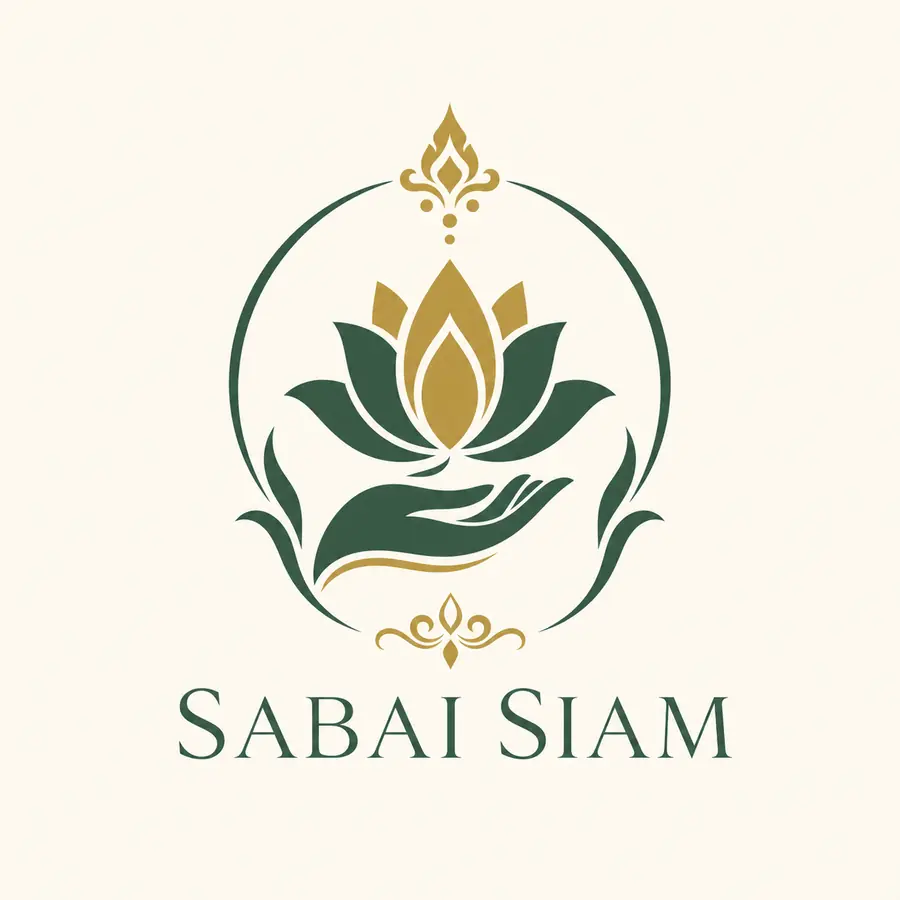 ตัวอย่างโลโก้สมมติ Thai wellness SABAI SIAM
