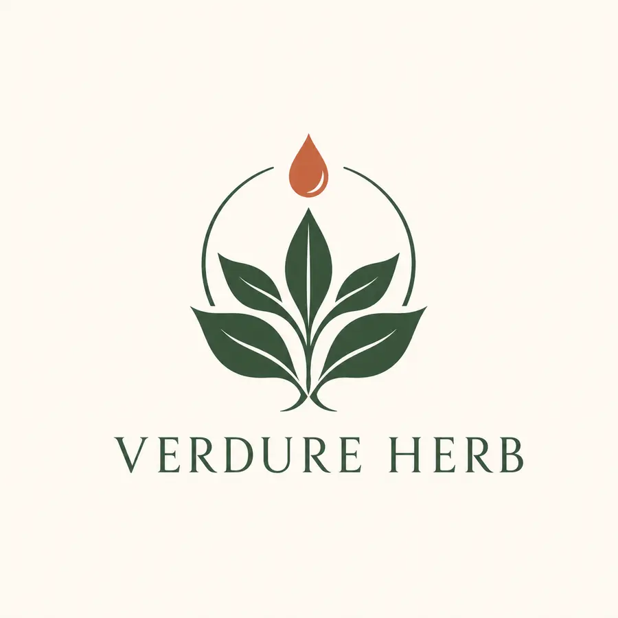 ตัวอย่างโลโก้สมมติแบรนด์สมุนไพร VERDURE HERB