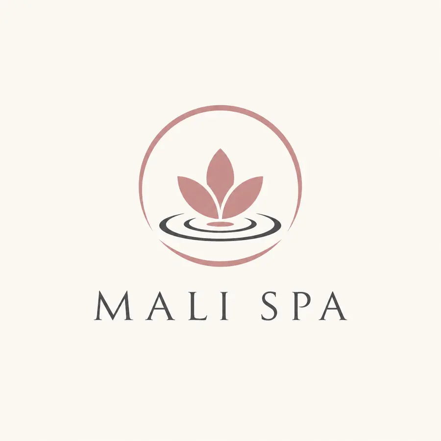 ตัวอย่างโลโก้สมมติสปามินิมอล MALI SPA