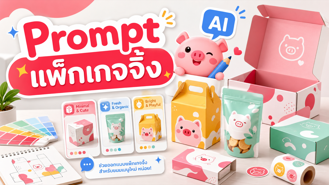 ภาพประกอบบทความ prompt ออกแบบแพ็กเกจจิ้งสินค้าและกล่องบรรจุภัณฑ์